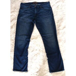 34 Heritage Jeans Mens 36x32 Dark Blue Stretch Blend Denim Charisma Classic Logo